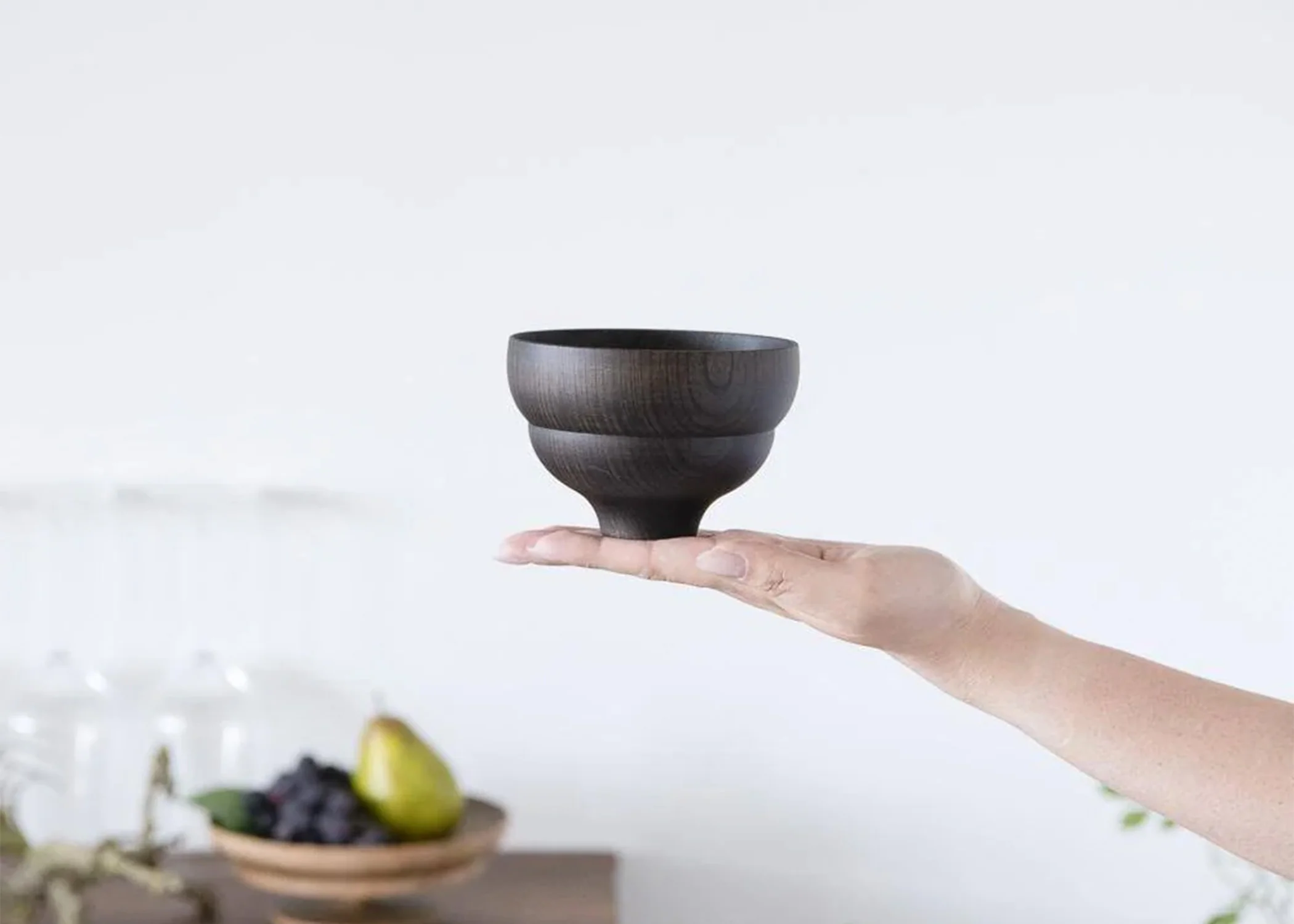 Tsumugi Wooden Bowl - Mokko, Black - Image 4
